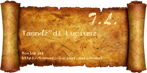 Tasnádi Luciusz névjegykártya
